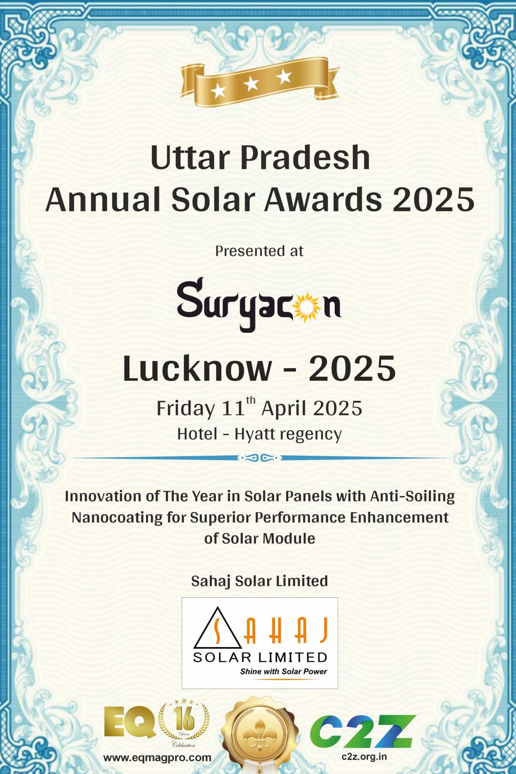 Innovation of the Year in Solar Panels