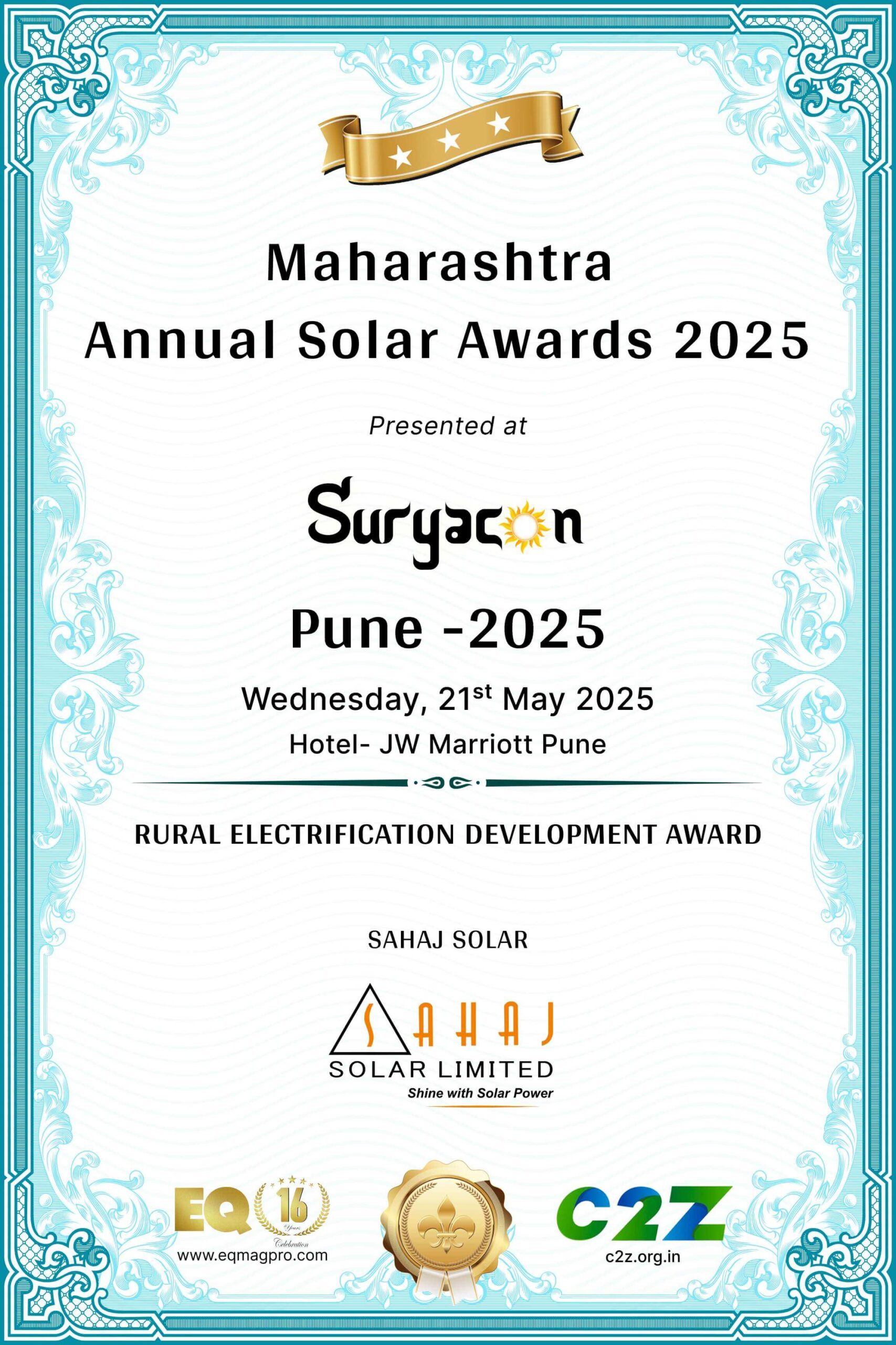 Maharashtra annual solar award 2025
